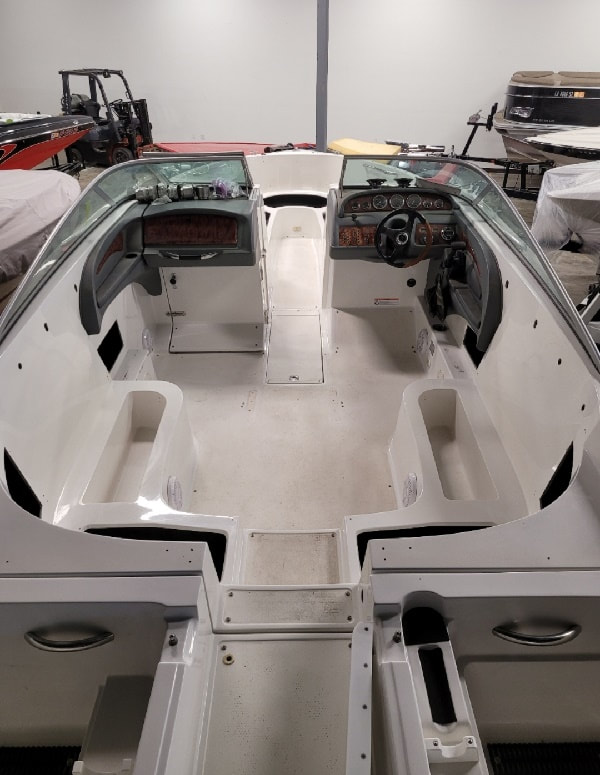 Cobalt 262 gets new custom interior, flooring and upholstery, by James Boat and Fiberglass Repair, Dixon, CA - interior before